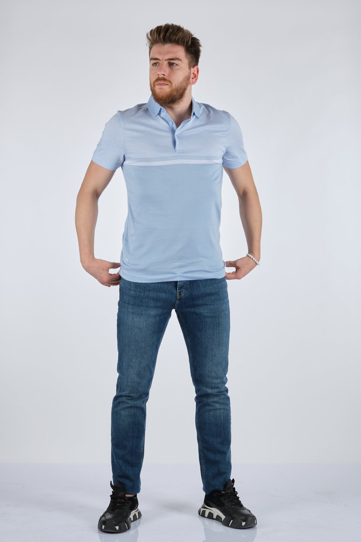 Barca Erkek Polo Yaka Kısa Kol Minimalist T-Shirt - Günlük Şıklık