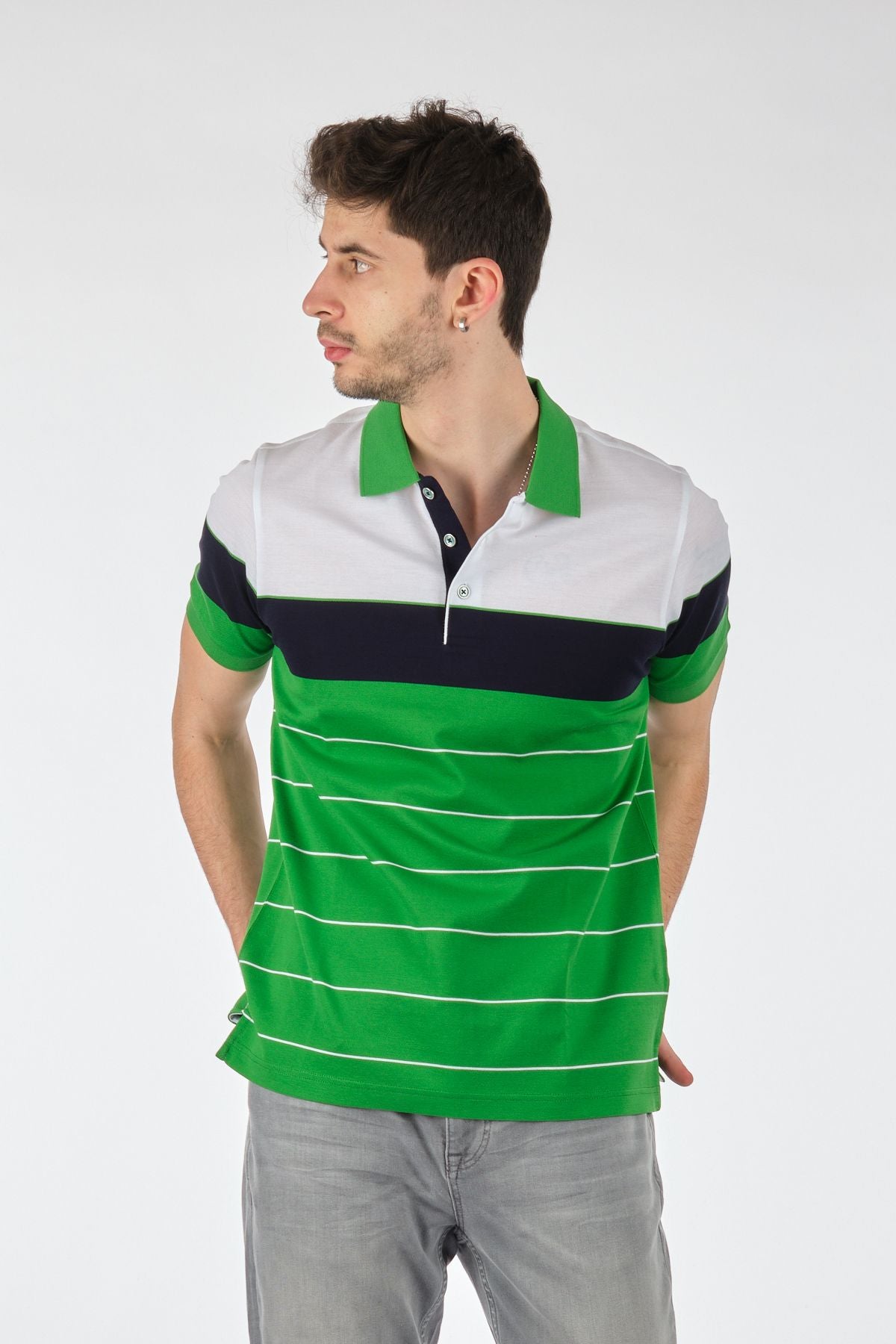 Barca Minimalist Çizgili Erkek Polo Yaka T-Shirt - Kısa Kol Main image