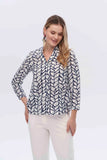 Canel Minimalist Patterned 3/4 Sleeve Women's Blouse - Casual & Work