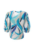 Canel Women's V-Neck 3/4 Sleeve Geometric Pattern Minimalist Blouse