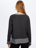 Color Blocked Crew Neck Knit Blouse by Faik Sönmez