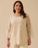 Plus size blouse with lace detail Gala-Xi
