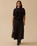 Plus size short-sleeved basic knit blouse Gala-Xi