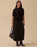 Plus size short-sleeved basic knit blouse Gala-Xi