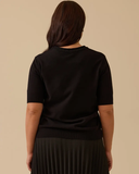 Plus size short-sleeved basic knit blouse Gala-Xi