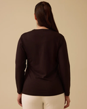 Plus Size V-Neck Blouse with Stone Embellishments Gala-Xi