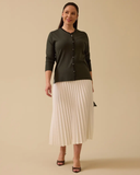 Plus Size V-Neck Blouse with Stone Embellishments Gala-Xi