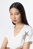 Ten Chain Star Detail V-Neck Blouse