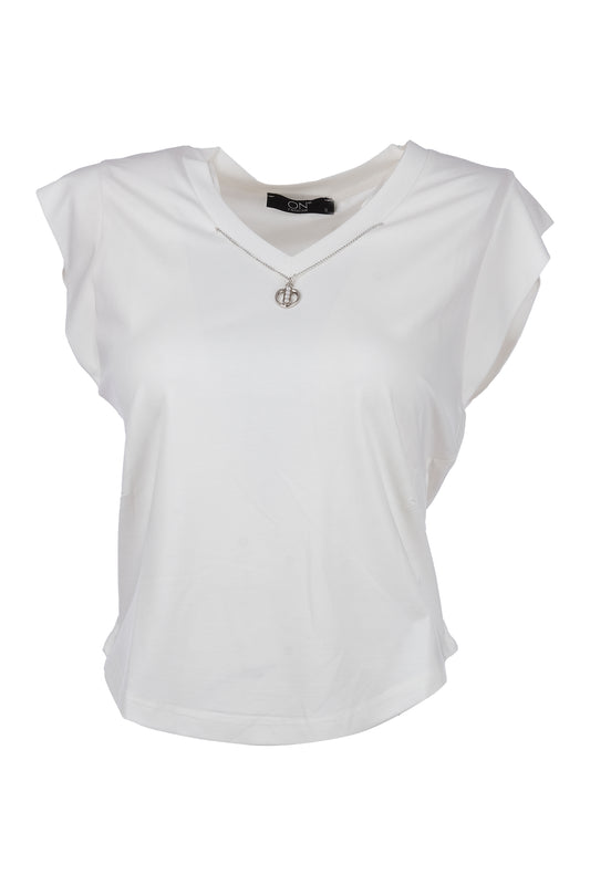 On Minimalist V-Neck Short-Sleeve Women's Blouse - Casual & Chic
