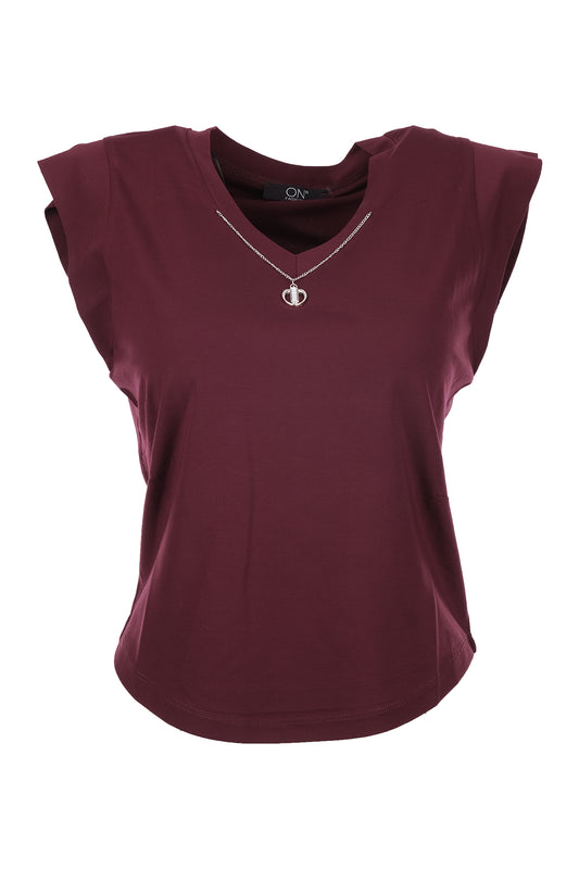 On Minimalist V-Neck Short-Sleeve Women's Blouse - Casual & Chic
