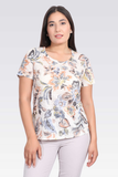 Tolga Saraçoğlu Minimalist Floral Short-Sleeve Women's Blouse - Casual