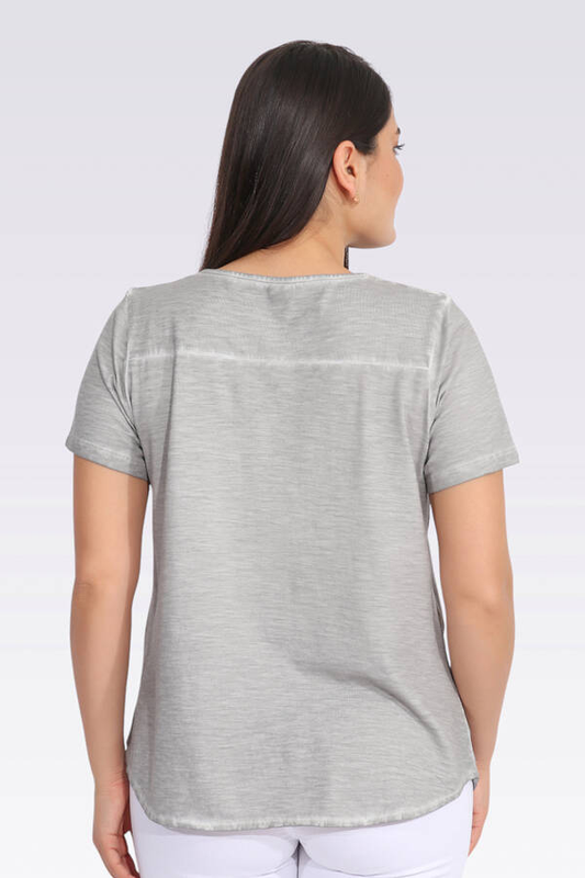 KNITTED WASHED BLOUSE WITH EMBELLISHED STONE DETAILS by Tolga Saraçoğlu