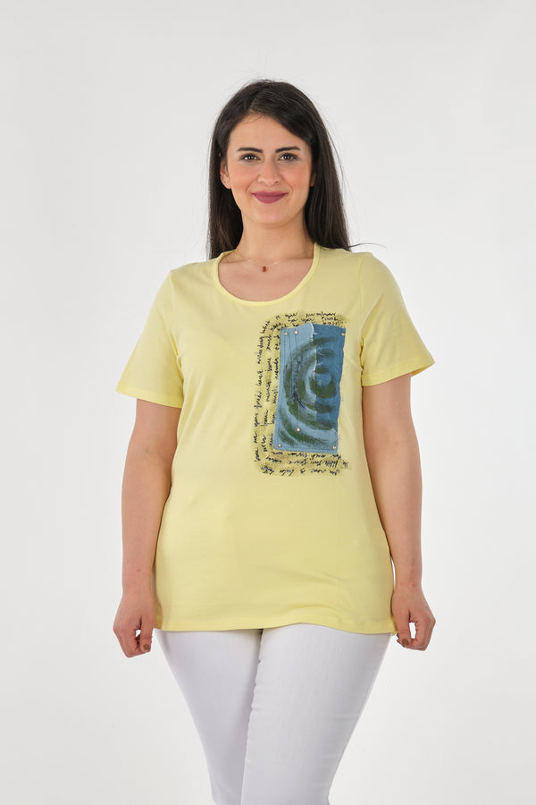 Vedi-bb Oversize Kısa Kol Minimalist Kadın Bluz - Günlük