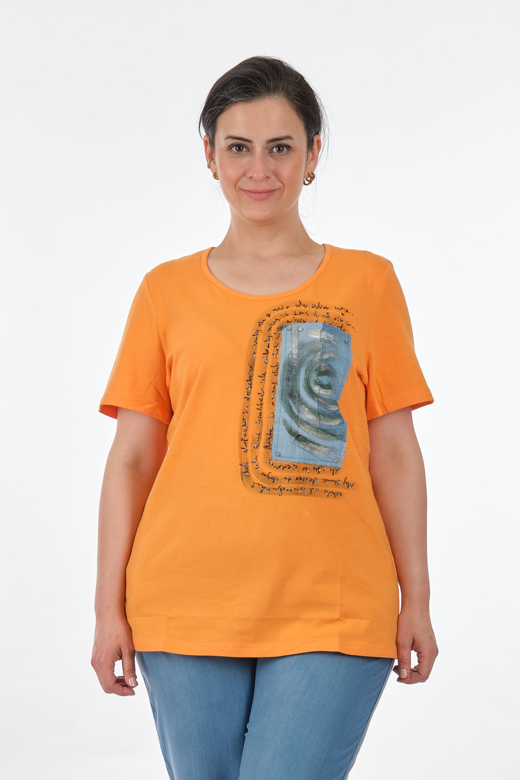 Vedi-bb Oversize Kısa Kol Minimalist Kadın Bluz - Günlük