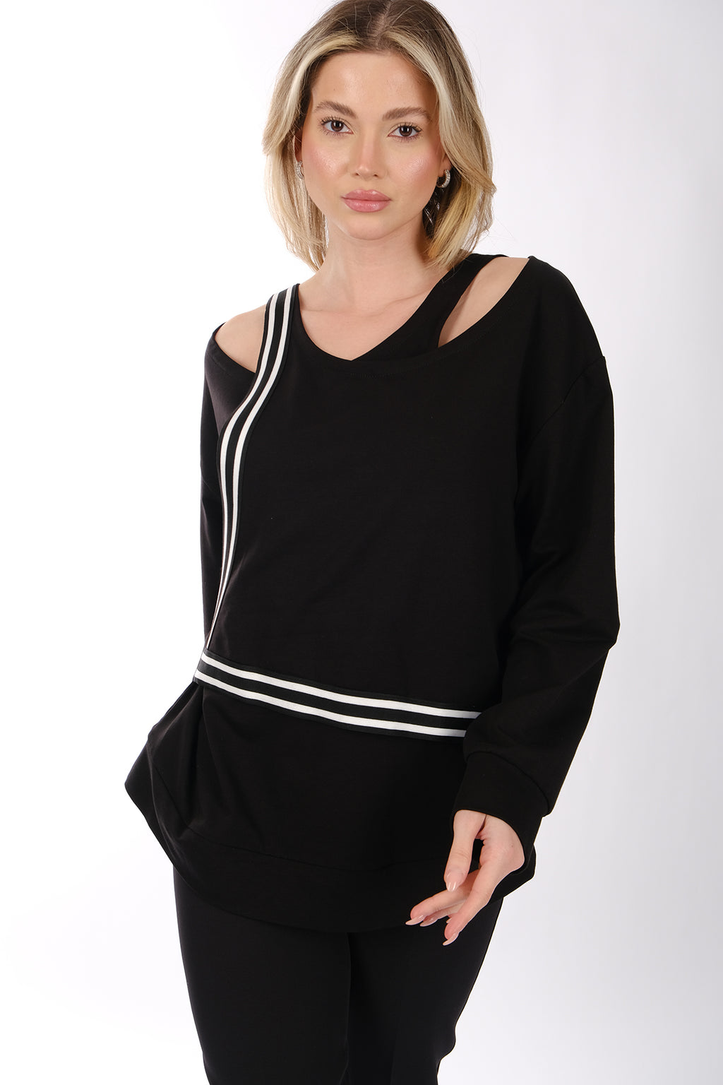 Ysatis Minimalist Oversize V Yaka Uzun Kol Kadın Bluz - Günlük & Özel Gün