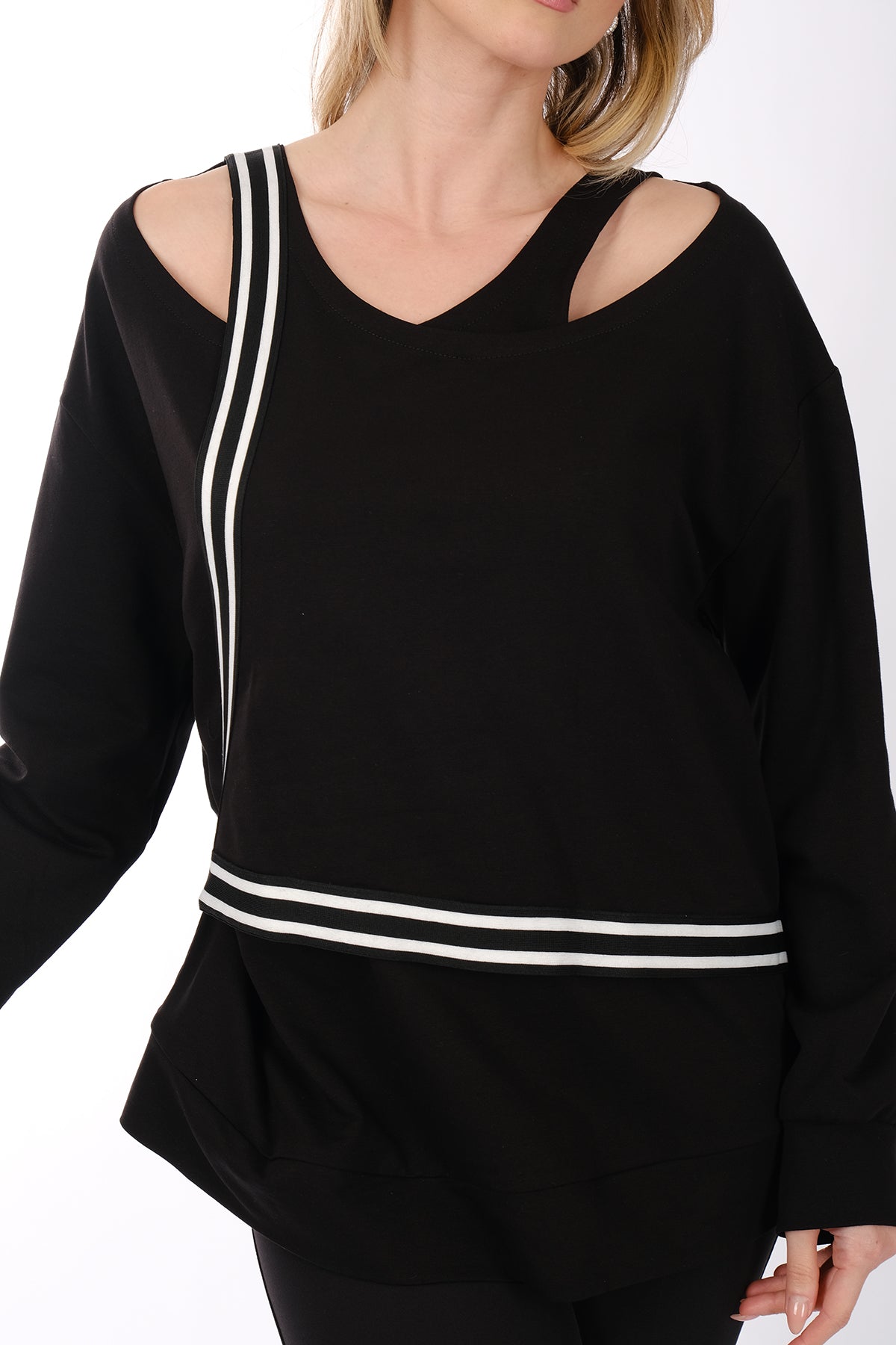 Ysatis Minimalist Oversize V Yaka Uzun Kol Kadın Bluz - Günlük & Özel Gün