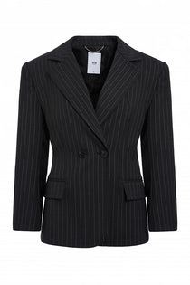 Bsb Kadın Normal Kesim Çizgili Kruvaze Blazer Ceket