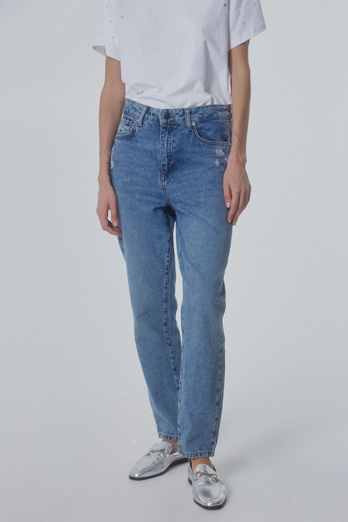 Bsb Mom Fit Oversize Kadın Jean - Yüksek Bel, Rahat, Günlük Secondary image