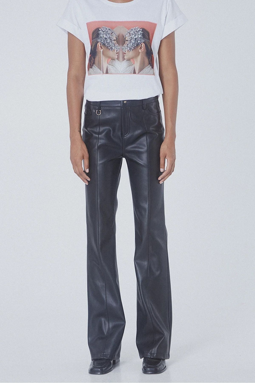BSB Yüksek Bel Midi Deri Pantolon - Minimalist Stil