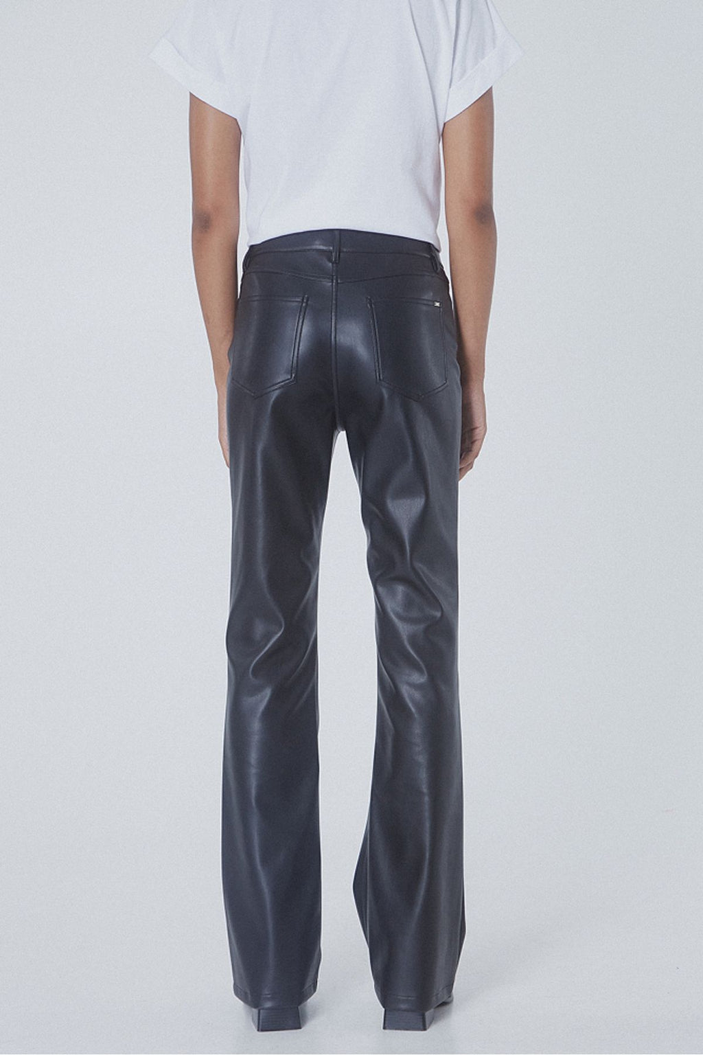 BSB Yüksek Bel Midi Deri Pantolon - Minimalist Stil
