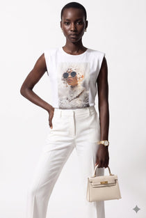 BSB Minimalist Oversize Kadın Bluz - Resimli - Rahat Kesim