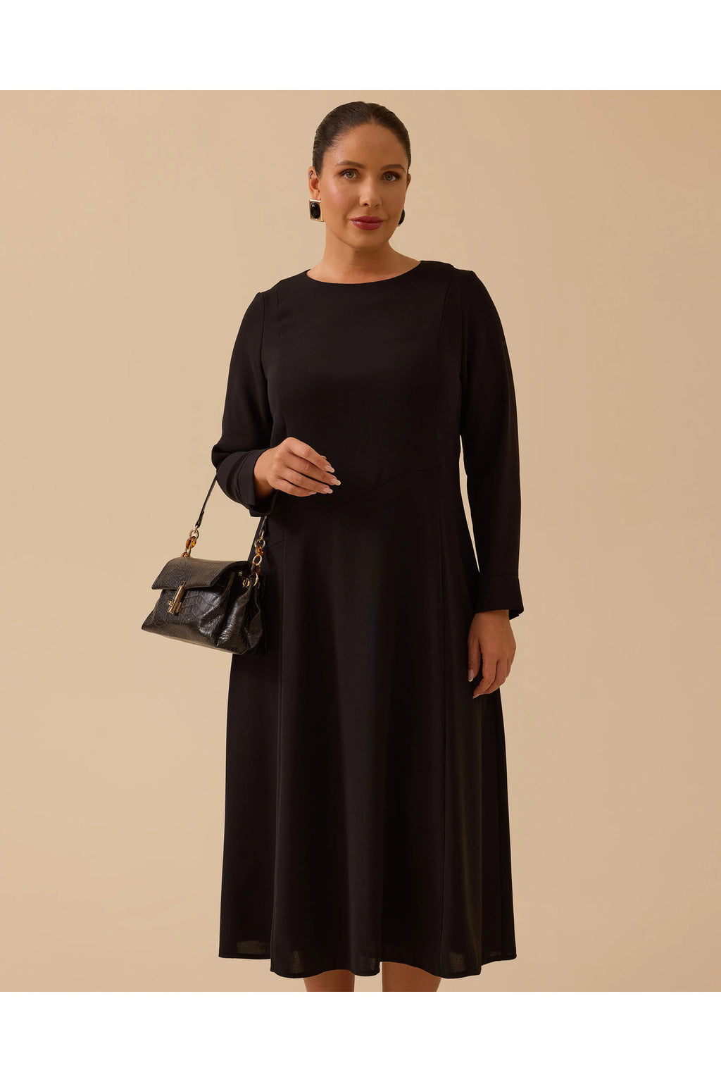 Büyük Beden Basic Midi Elbise Gala-Xi
