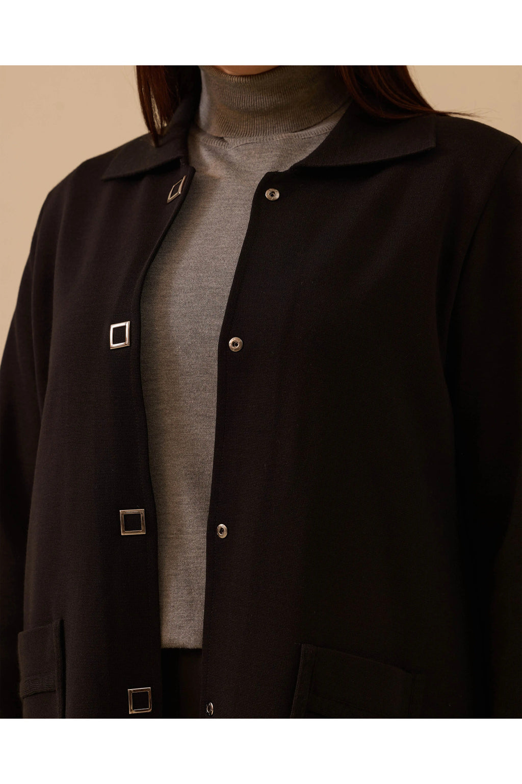 Büyük Beden Cepli Basic Triko Hırka Gala-Xi