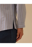 Plus Size Striped Shirt with Cuff Detail Gala-Xi