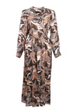 Plus Size Patterned Belted Jacquard Dress Gala-Xi