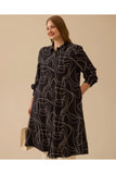büyük beden desenli uzun tunik Gala-Xi