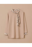 Plus Size Scarf Collar Blouse Gala-Xi