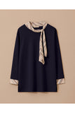 Plus Size Scarf Collar Blouse Gala-Xi