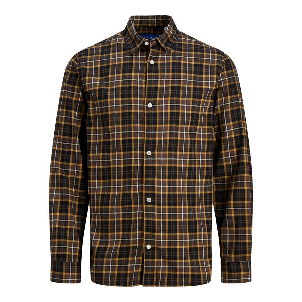 Jack&Jones Erkek Minimalist Kareli Uzun Kol Gömlek - Günlük Şıklık