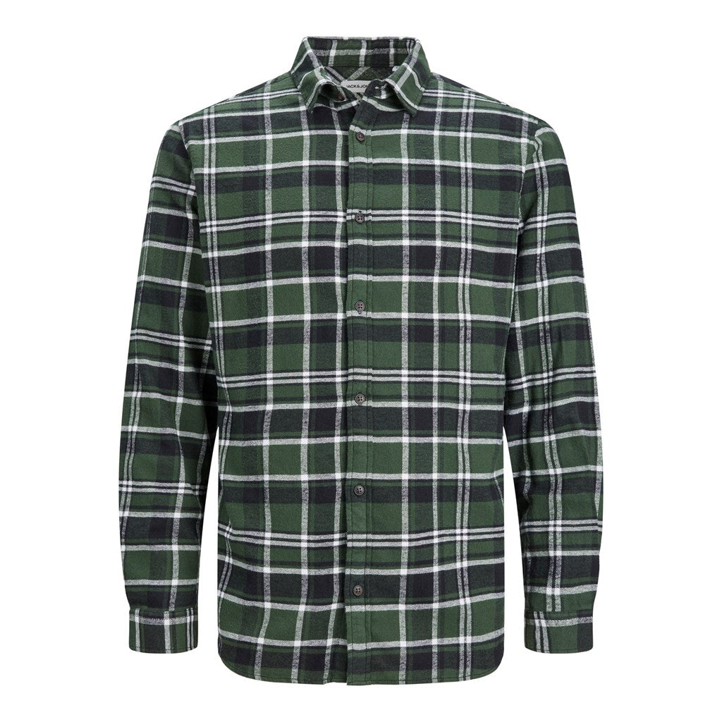 Jack&Jones Minimalist Uzun Kol Kareli Erkek Gömleği - Günlük Şıklık