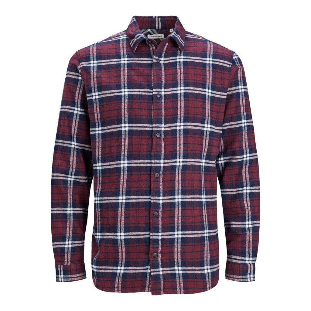 Jack&Jones Minimalist Uzun Kol Kareli Erkek Gömleği - Günlük Şıklık