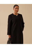 Plus size long cashmere coat with stone details Gala-Xi