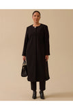 Plus size long cashmere coat with stone details Gala-Xi