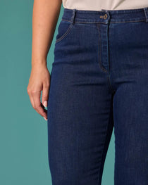 Büyük Beden Yüksek Bel İspanyol Paça Denim Pantolon GALA-Xİ