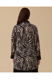 büyük beden zebra desenli gömlek tunik Gala-Xi