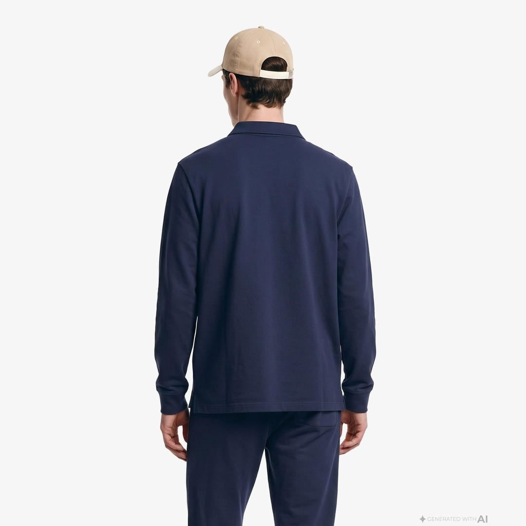 Calvin Klein Logolu %100 Pamuk Düğmeli Erkek Polo Sweat LV04RH263G Secondary image