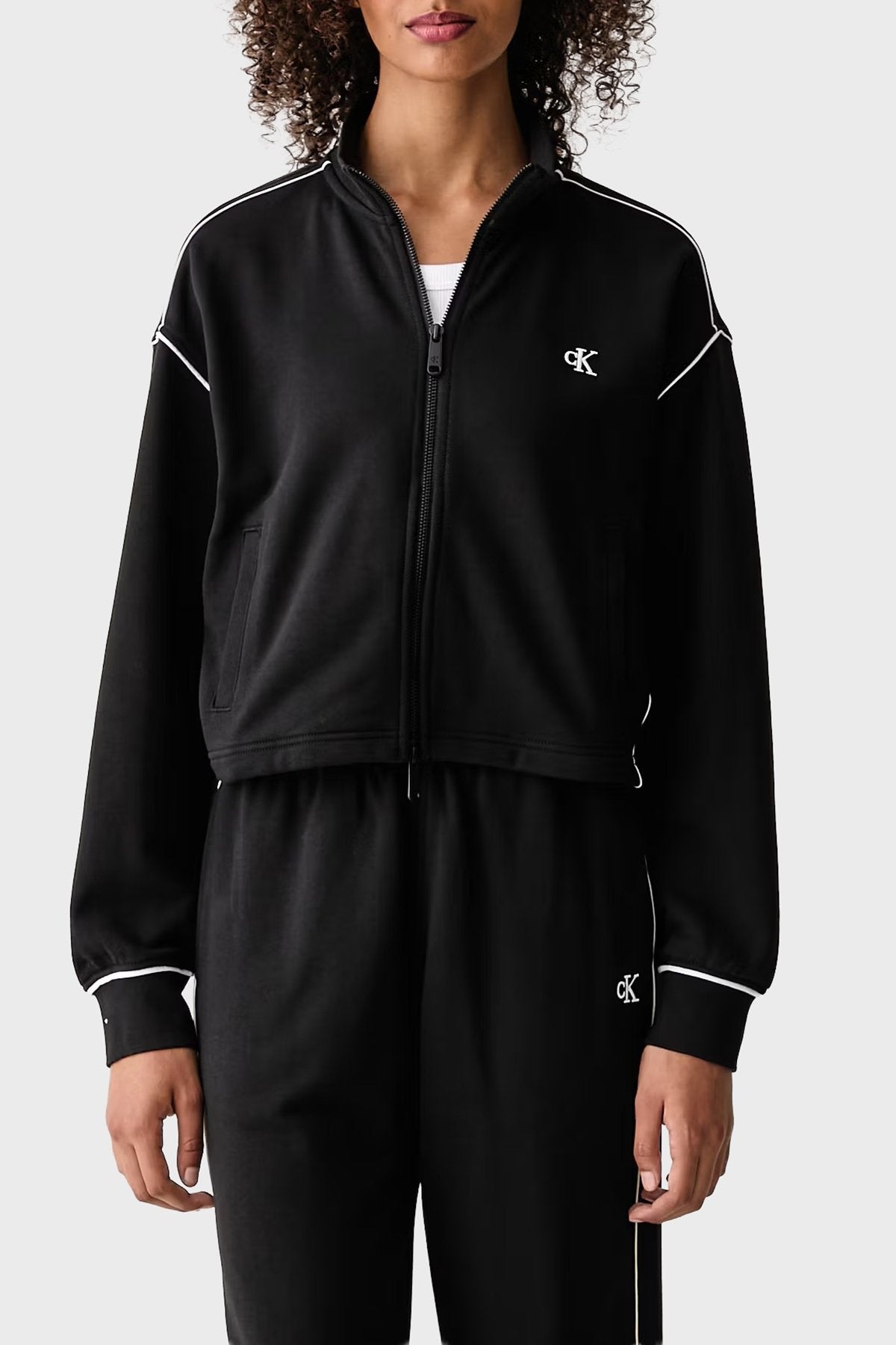 Calvin Klein Logolu Pamuklu Dik Yaka Fermuarlı Kadın Sweatshirt LV047H217G Main image