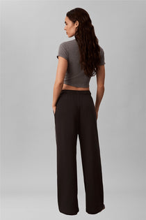 Calvin Klein Logolu Pamuklu Yüksek Bel Bol Paça Kadın Pantolon LV047H258G