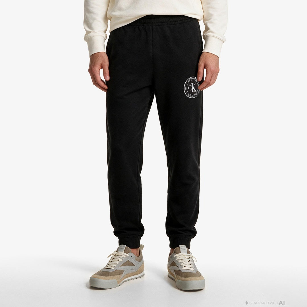 Calvin Klein Terry Crest Graphic Jogger Erkek Siyah Eşofman Altı LV04RH240G