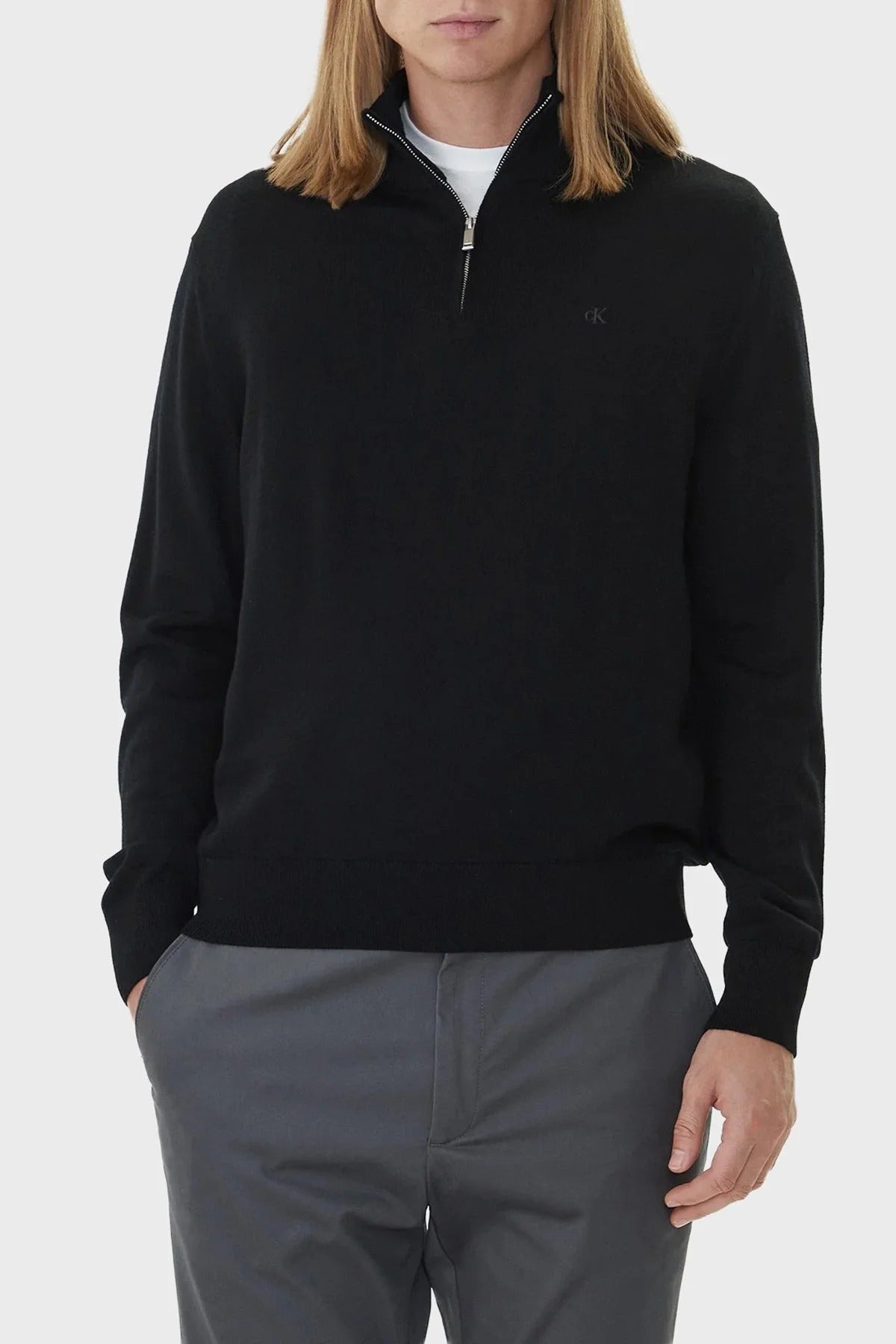 Calvin Klein Uzun Kollu Yakası Fermuarlı Erkek Triko LV040BM356 Main image