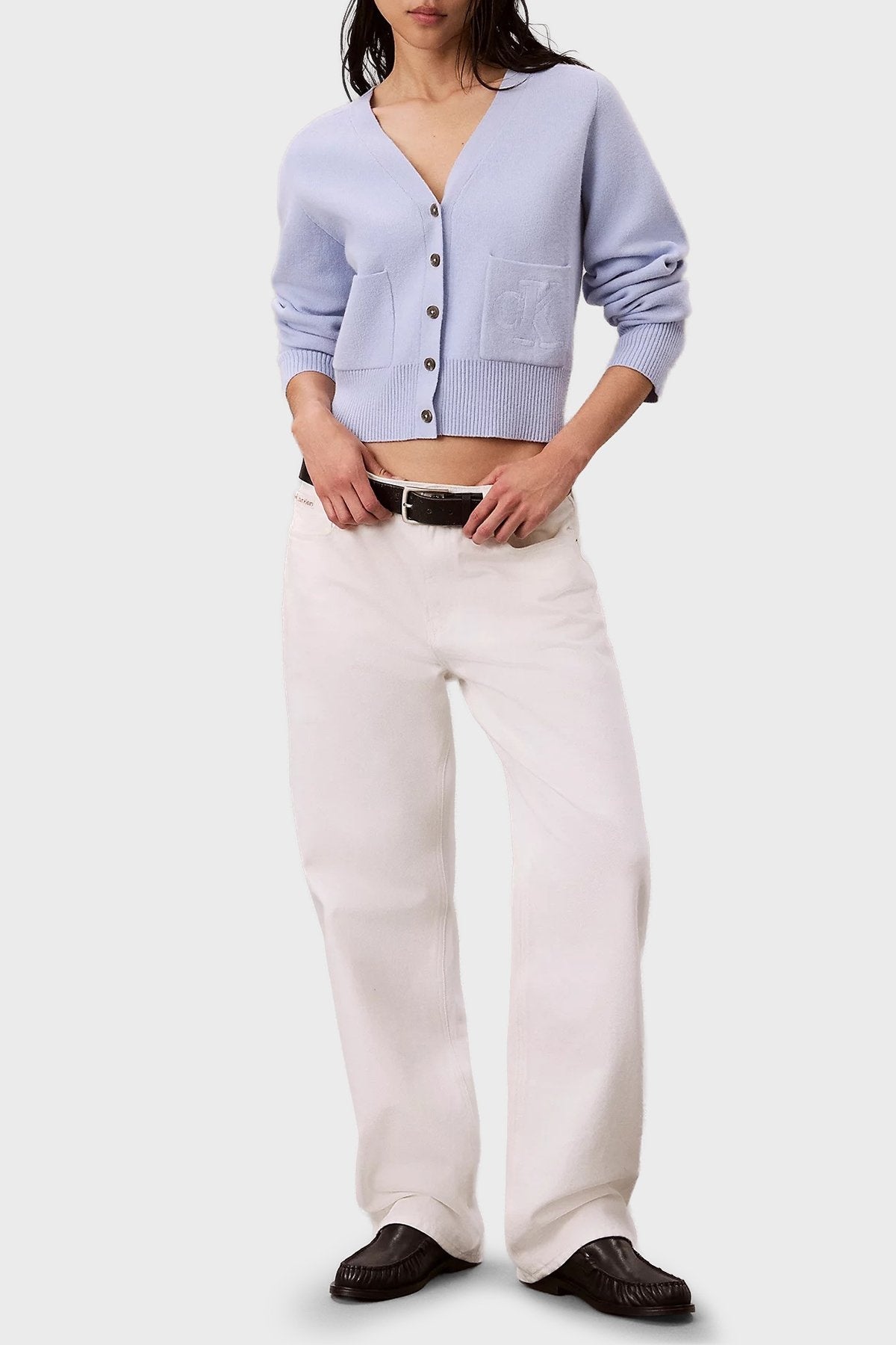 Calvin Klein Yün Karışımlı V Yaka Düğmeli Kadın Hırka LV044H327G Secondary image