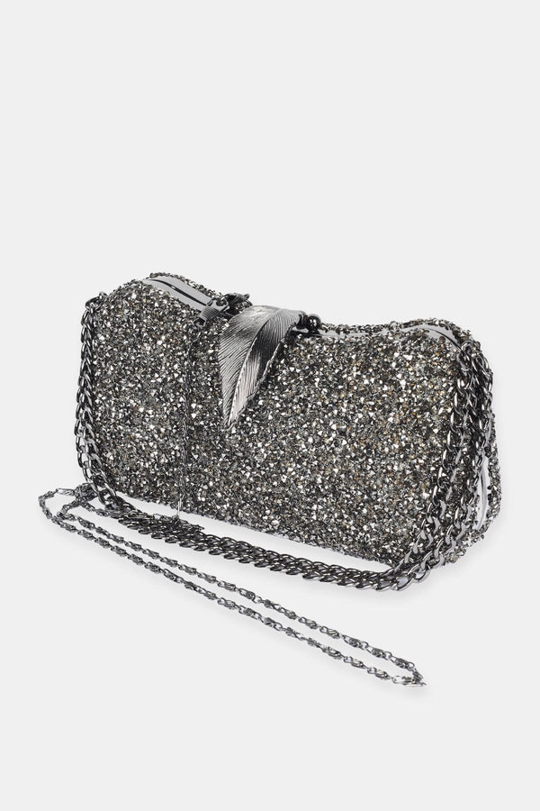 Explosion Metalik Boncuklu Clutch El Çantası - Gece Parti Davet