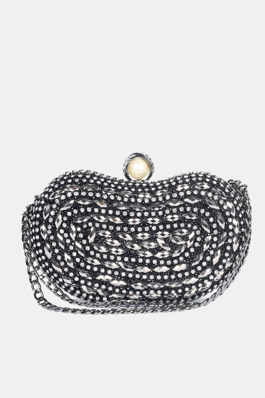 Explosion Metalik Taşlı Clutch El Çantası - Özel Günler İçin