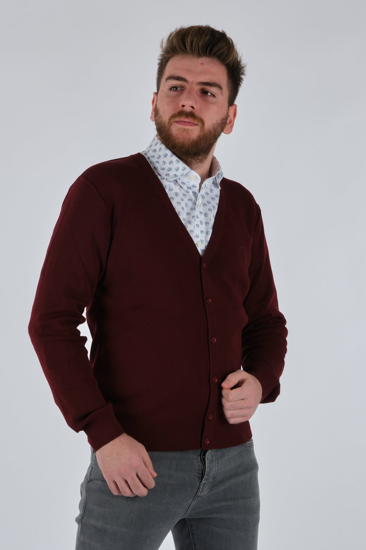 De Blasıo Minimalist V Yaka Erkek Hırka - Oversized & Şık Secondary image