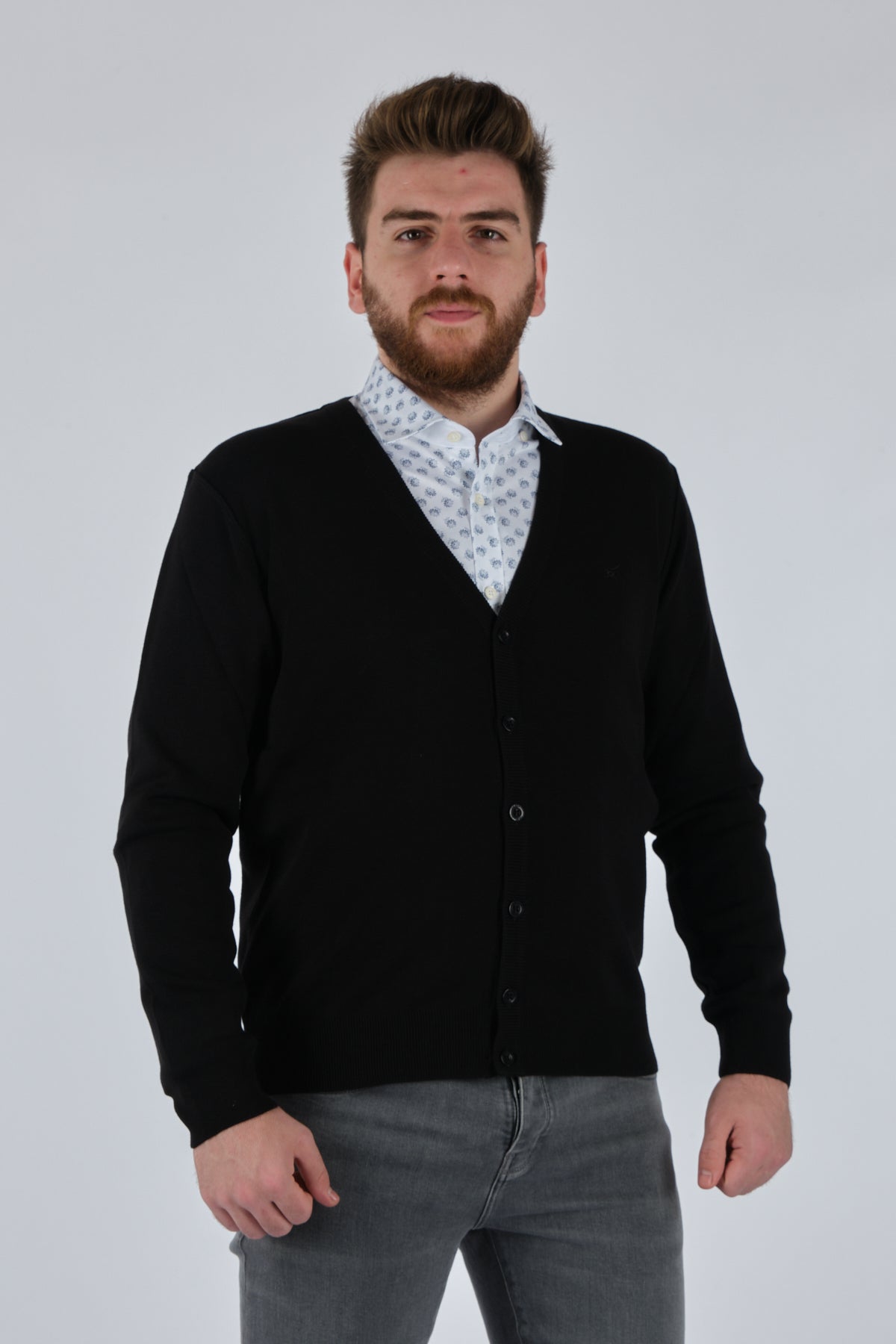 De Blasıo Minimalist V Yaka Erkek Hırka - Oversized & Şık