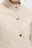 Women's Snap-Front Quilted Short Jacket with Onion Pattern 